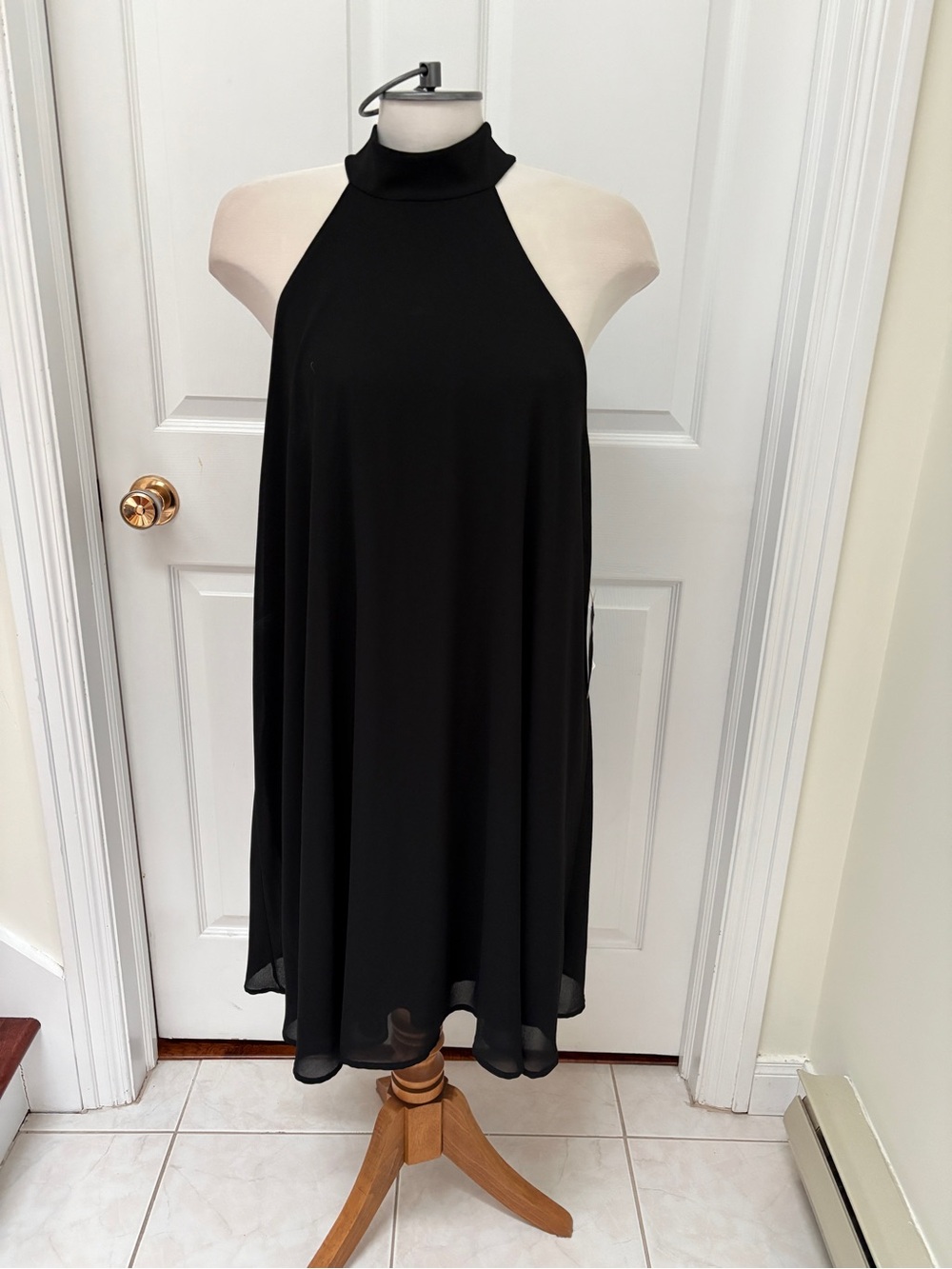 NWT Eclipse Black Halter Midi Swing Dress